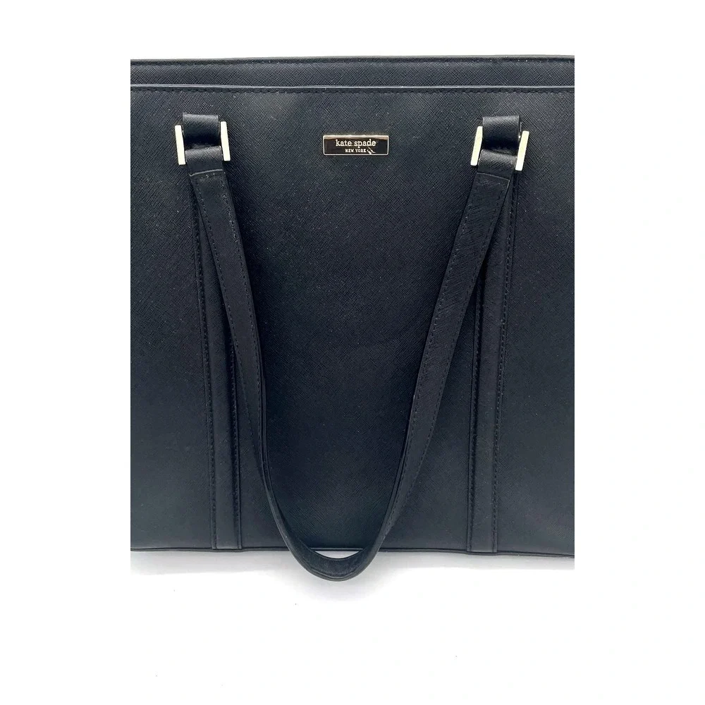 Kate Spade Large Oversized Leather Workwear Travel Square Tote Book Bag